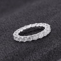 Eclet Jewels 14K White gold Plated diamond Ring - 1.4 Ct Round Brilliant Cut Diamond Ring - Full Eternity Diamond Rings for Women's - Causal Office Wear Rings for Women's - Simple Diamond Rings