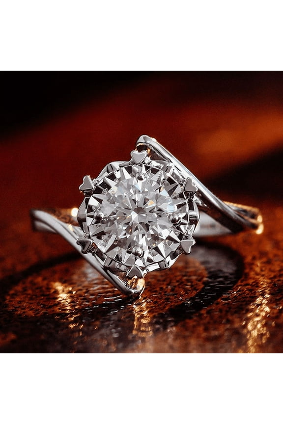 2.1 Ct Simulated Diamond Wedding Ring for Women's - 14K White Gold Plated Ring - Engagement Wedding Blue Sapphire Ring - Birth Stone Ring for Mom/Her/Her/Wife - Cluster Ring