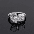thumbnail image 1 of Eclet Jewels 2 Ct Princess Brilliant Cut Diamond Ring - Silver 14K White Gold Over Ring - 2 Stone Engagement Wedding Toi Et Moi Rings for Women's - Causal Daily Wear Ring For Her - Promise Gifts, 1 of 9