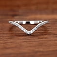 thumbnail image 1 of Eclet Jewels Brilliant 0.4 Ct Round Cut Moissanite Ring - 14K White Gold Plated Moissanite Rings - Wishbone Moissanite Rings for Her - V Shape Chevron Moissanite Rings for Women's, 1 of 6
