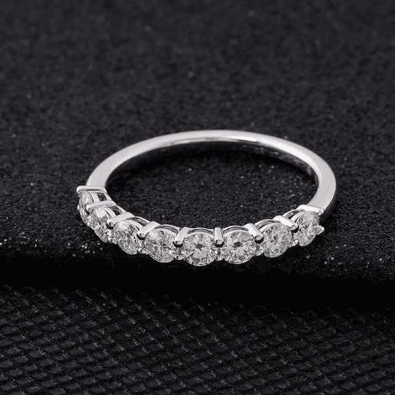 Eclet Jewels Brilliant 1.5 Ct Round Cut Diamond Ring - 14K White Gold Plated Ring - Eternity Diamond Rings for Women's - Simple Engagement Diamond Ring for Women's - Teen Her Birthday Gifts