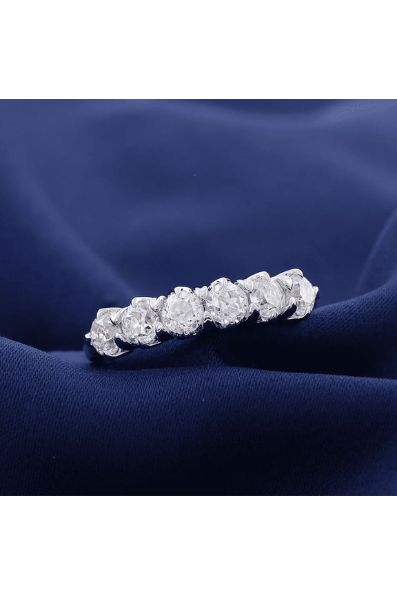 Brilliant 1.5 Ct Round Cut Diamond Rings - 14K White gold Plated Diamond Rings - Eternity Diamond Rings for Women's - Minimal Diamond Rings for Women's - Birthday Gifts for Her