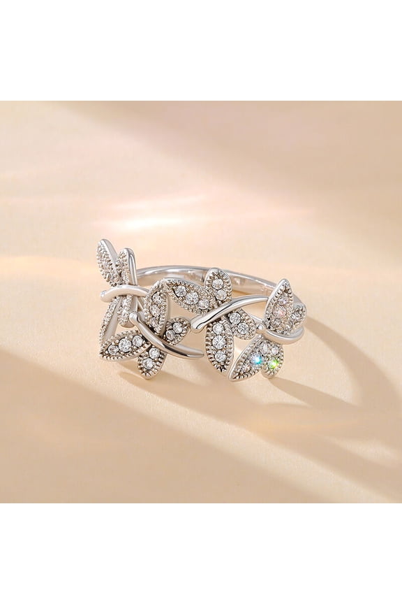 Brilliant 1 Ct Round Cut Diamond Ring - 14K White Gold Over Ring - Unique Dragonfly Design for Diamond Ring for Women's - Charistmas Special Gift for Best Friends - Promise Wedding Gift