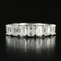 Eclet Jewels Emerald Cut Excellent 1.8 Ct Diamond Ring For Women's - 14K White Gold Plated Diamond Ring - Full Eternity Diamond Rings for Women's - Wedding Diamond Rings for Women's