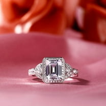Eclet Jewels Emerald Cut Excellent 2 Ct Diamond Ring For Women's - 14K White Gold Rings - Interesting Engagement & Wedding Rings for Gift - Splendid Anniversary Rings For Women's - Proposal Rings