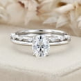thumbnail image 1 of Eclet Jewels Engagement Ring Set - 1.9 Ct VVS1/D Oval Cut Diamond Ring - 14K White Gold Over Ring - Wedding Solitaire Ring With Matching Band - Fabulous Two Ring for Women's - Causal Office Wear Ring, 1 of 10