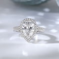 thumbnail image 1 of Eclet Jewels Pear Cut 2Ct Lab Created Diamond Ring for Women's - 14K White Gold Plated Ring - Wonderful Wedding Teardrop Halo Ring - Wedding Bridesmaid Gift - Party Wear Diamond Ring for Her, 1 of 8