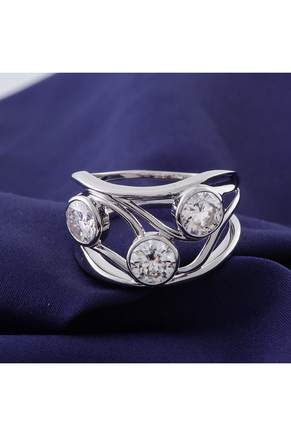 Prong Set 1.8 Ct Oval Cut Diamond Rings - 14K White Gold Over Rings - Engagement Wedding Prong Setting Rings for Women's - Bezel Set Stone Split Shank Rings - Party Wear Diamond Rings