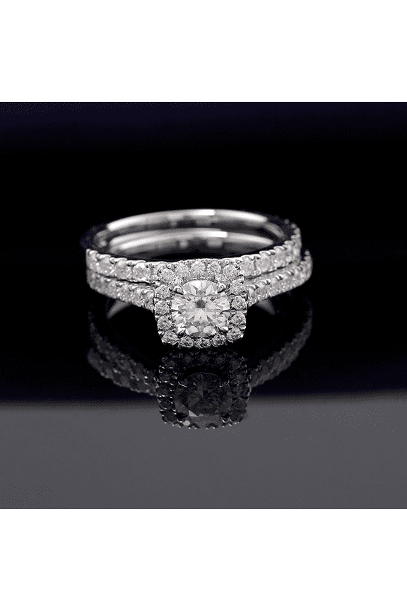 Round Cut 1.8 Ct Diamond Rings - 14K White Gold Over Rings - Engagement Wedding Halo Ring For Women's - Forever Diamond Ring for Women's - Special Occasion Ring - Proposal Delicate Ring