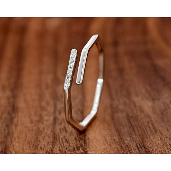 Eclet Jewels Fine 14K White Gold Plated Ring - 0.3 Ct Round Brilliant Cut Diamond Ring - Simple Engagement Diamond Rings for Women's - Causal Daily Wear Ring For Women's - Teen Her Birthday Gifts