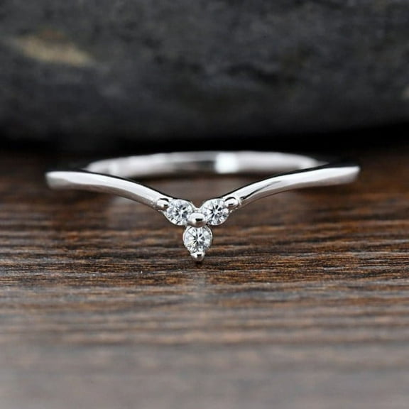 Eclet Jewels Fine 14K White Gold Plated Ring - 1 Ct Round Brilliant Cut Diamond Ring - Simple Diamond Rings- Causal Daily Wear Ring For Women's - 3 Stone Rings for Women's - Promise Gifts for her