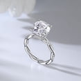 thumbnail image 1 of Eclet Jewels Twisted Shank Engagement Silver Ring For Her - 1.9 Ct Cushion Cut Diamond Ring - Engagement Wedding Hidden Halo Ring - Anniversary Gift for Women's - Valentine's Day Gift for Women's, 1 of 8