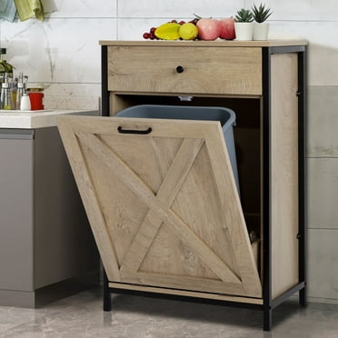 Yaoping Kitchen Double Trash Cabinet Tilt Out Free Standing Storage Can ...