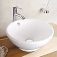 Eclife 16.5" Round Ceramic Bathroom Sink Combo with Faucet 1.5 GPM and Pop up Drain Bathroom ...