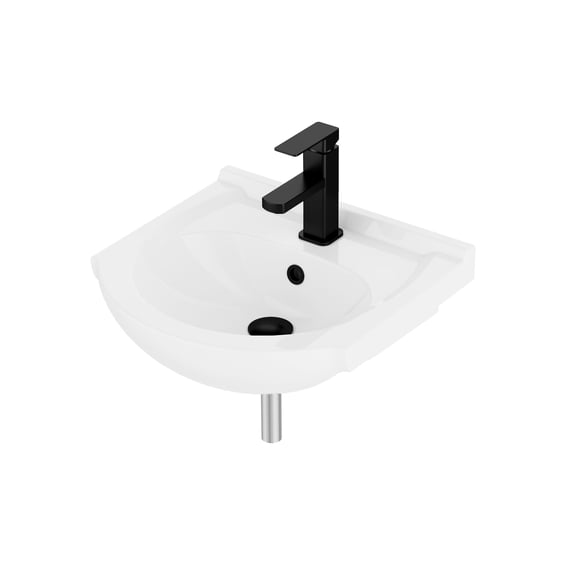 Eclife 18" Euro-Style Integrated Ceramic Bathroom Sink Top with Rounded Basin