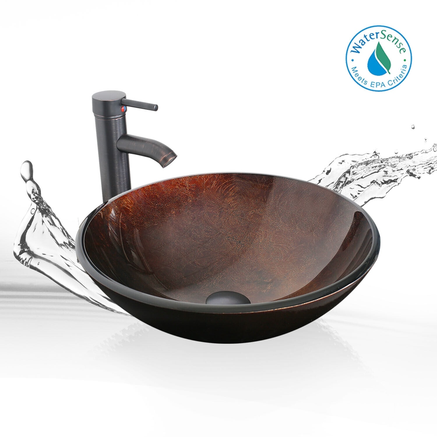 Eclife 24" Bathroom Vanity Gray Set Glass/ Ceramic Vessel Sink