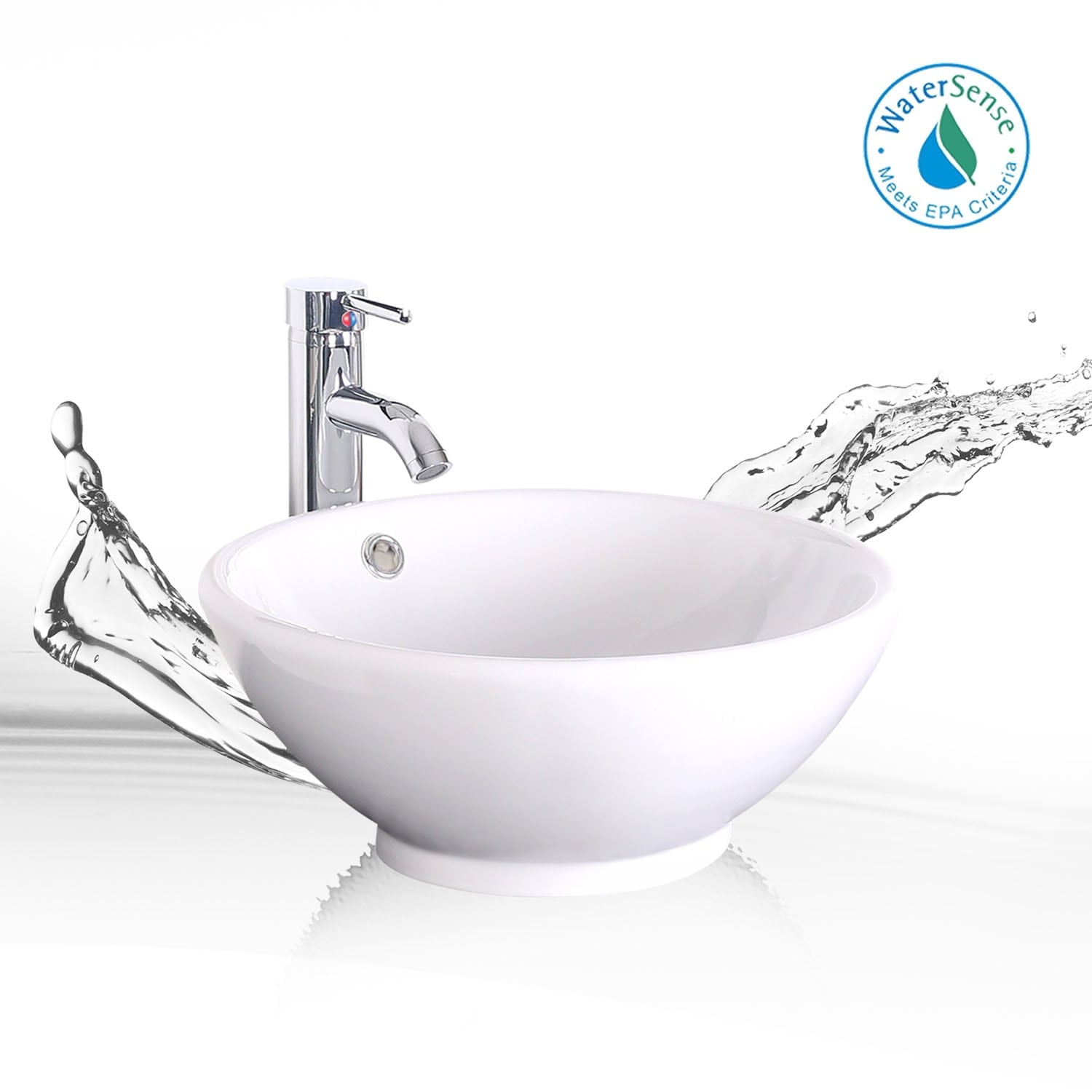 Eclife 24" Bathroom Vanity Gray Set Glass/ Ceramic Vessel Sink