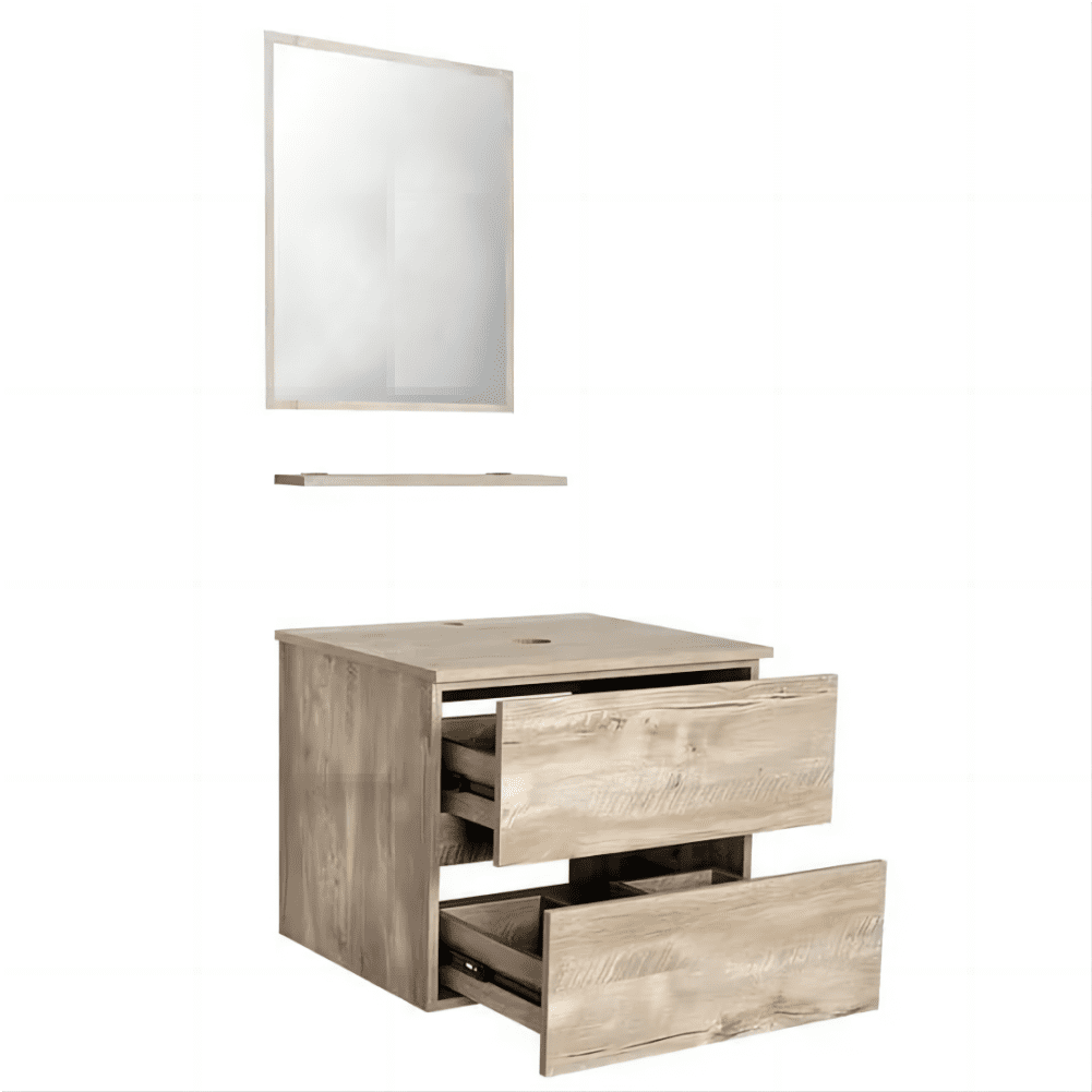 Eclife 24" Black Bathroom Vanity Only with Mirror,2 Drawers - Walmart.com