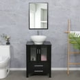 thumbnail image 1 of Eclife 24" Black Bathroom Vanity Set with Wood Top, White Ceramic Sink, Water Saving Faucet,Pop up Drain Combo, 1 of 14