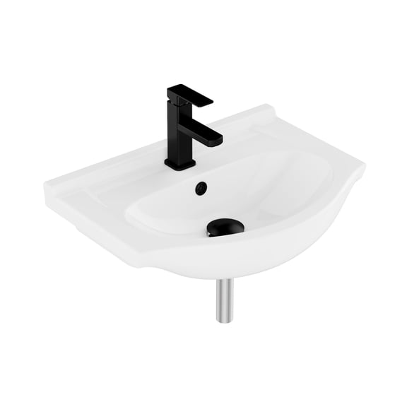 Eclife 24" Euro-Style Integrated Ceramic Bathroom Sink Top with Rounded Basin