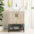 thumbnail image 1 of Eclife 24" Farmhouse Bathroom Vanity with Rustic Oak Wood Top,White Ceramic Sink, Water Save Faucet,Solid Brass Pop Up Drain, 1 of 8