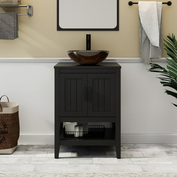 Eclife 24" Freestanding Bathroom Vanity Set with Vessel Sink, without Mirror