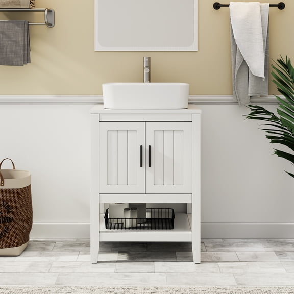 Eclife 24" Freestanding Bathroom Vanity Set with Vessel Sink, without Mirror