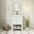 thumbnail image 1 of Eclife 24-Inch Small Bathroom Vanity with Ceramic Sink Top, 2 Drawers, and Faucet, 1 of 8