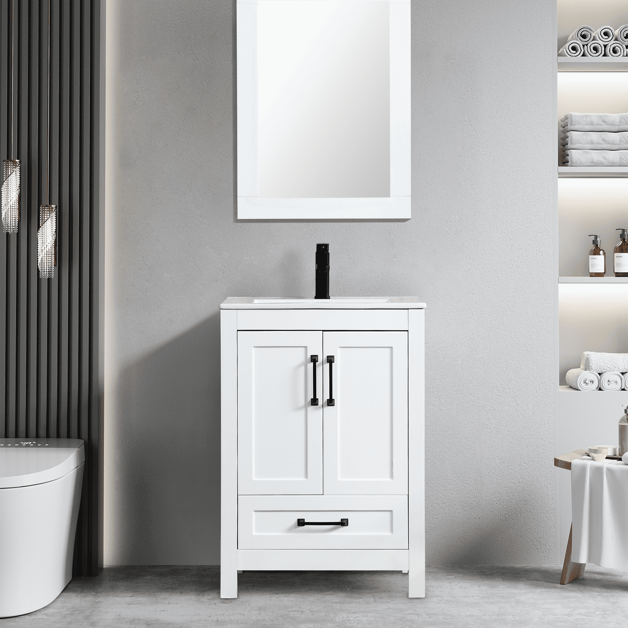 White Single Bathroom Vanity