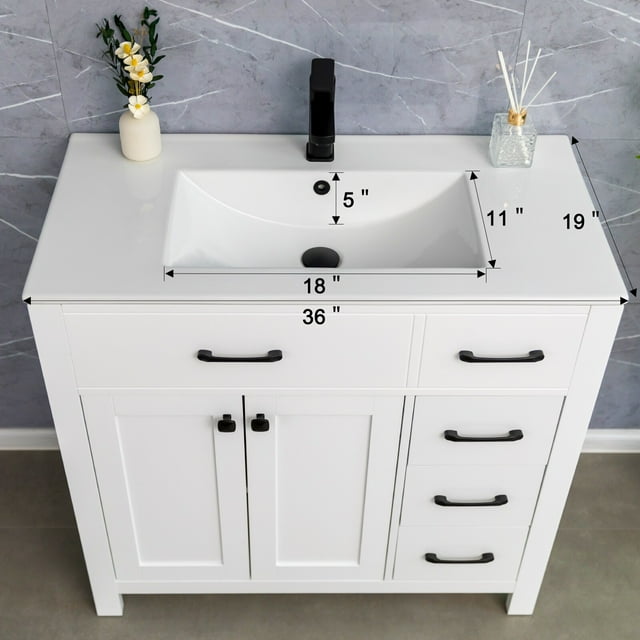 Eclife 30"/ 36" Bathroom Vanity Set with Undermount Ceramic