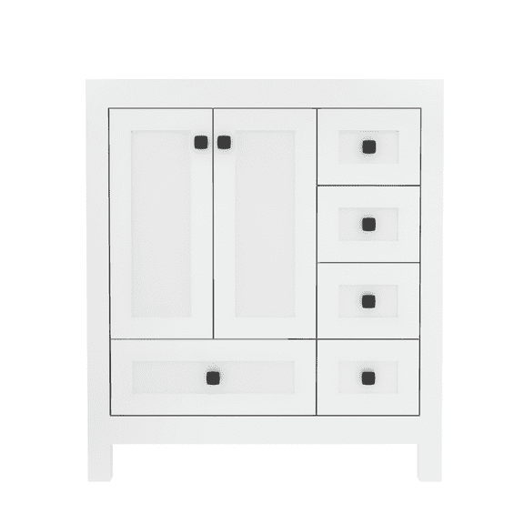 Eclife 30 Inch White Bathroom Vanity BV023WH Base Only