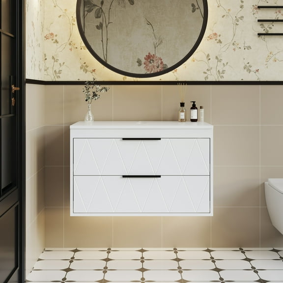 Eclife 30" Wall Mounted Floating Bathroom Vanity Base Only without Sink, White