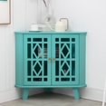 thumbnail image 1 of Eclife 32" Corner Sideboard Cabinet Freestanding Corner Storage Organizer with 2 Doors and 2-Tier Shelves, Green, 1 of 8