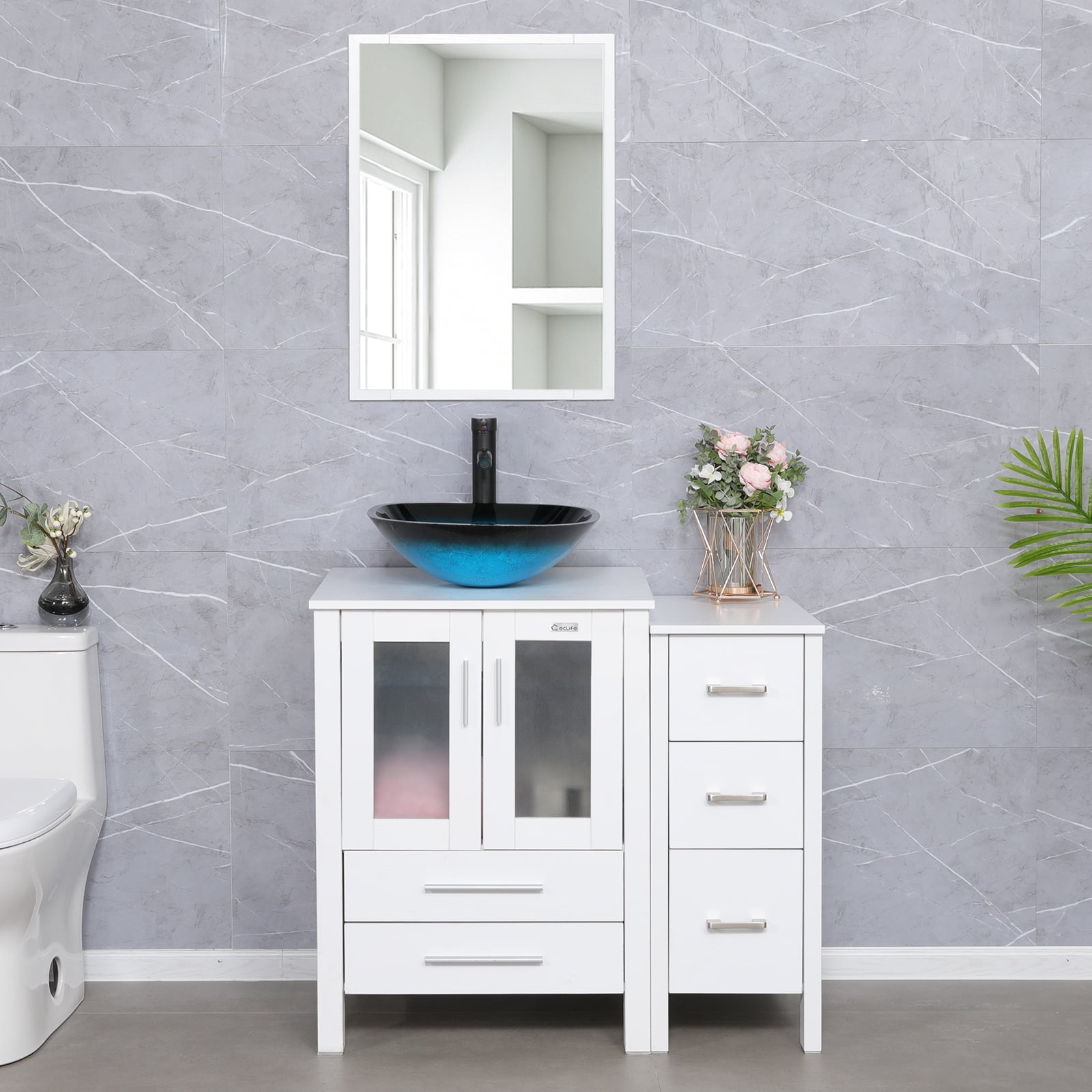 Vessel sink 2024 vanity combo