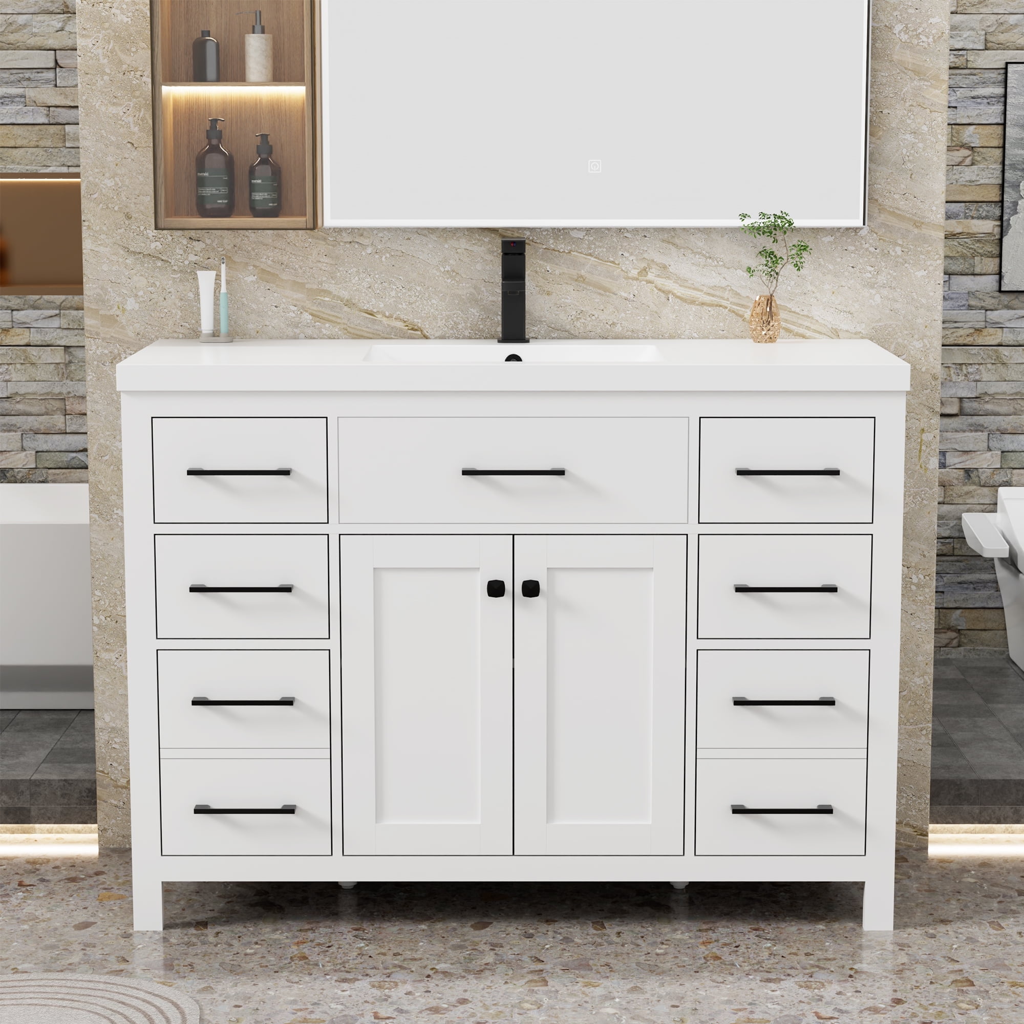 h♡ Design House Brookings 48x21 2-Door 6-Drawer Shaker Bathroom