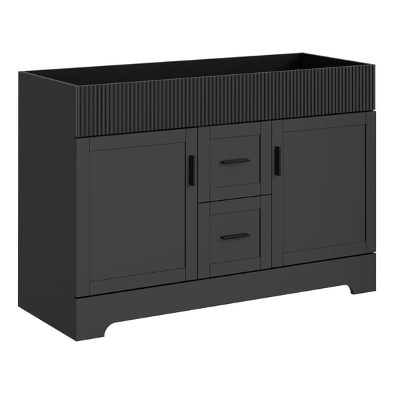 Eclife 48" Mid-century Modern Double Sink Bathroom Vanity Base Only, 2 Doors 2 Drawers