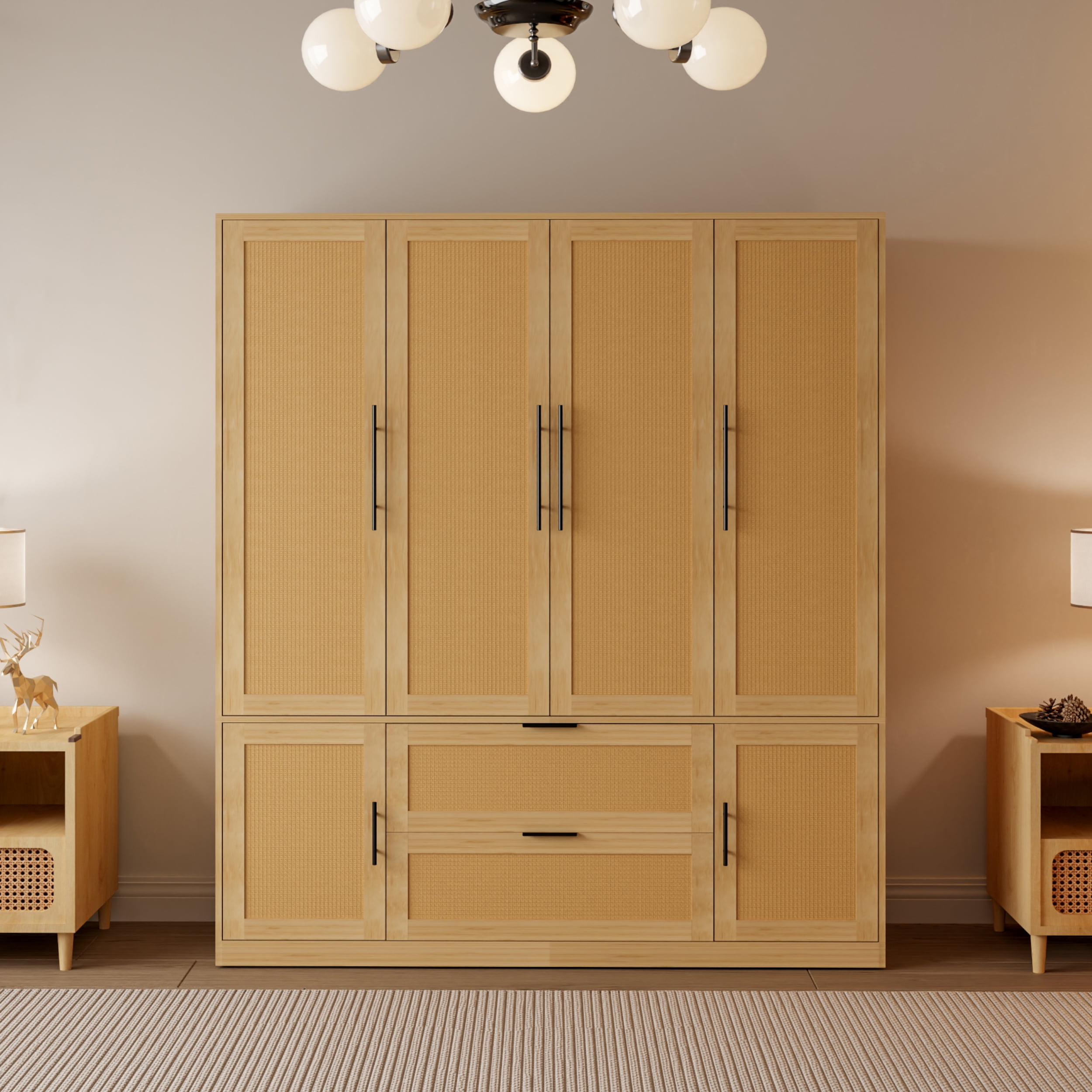 Posh Living Aralyn Wood Storage Cabinet Wardrobe Dresser in