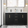 thumbnail image 1 of Eclife 60-inch Double Sink Bathroom Vanity with Integrated Tops, Soft-Close Hinges, Fluted Door Design, Mid-Century Modern, 1 of 10