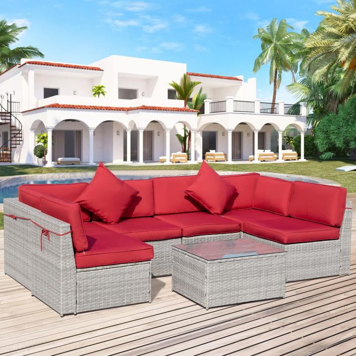 Eclife Pieces Wicker/Rattan Patio Conversation Set All-Weather