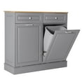 Eclife Double Tilt Out Trash Wooden Hidden Garbage Storage