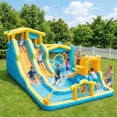 thumbnail image 1 of Eclife Inflatable Bounce House Water Slide with Blower, Backyard Water Park Combo with Slides, Splash Pool, Climbing Wall, Obstacle Course, Jumping Area for Indoor Outdoor, 1 of 11