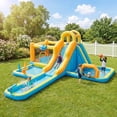 thumbnail image 1 of Eclife Inflatable Bounce House Water Slide with Blower, Backyard Water Park Combo with Slides, Splash Pool, Climbing Wall, Obstacle Course, Jumping Area for Indoor Outdoor, 1 of 5