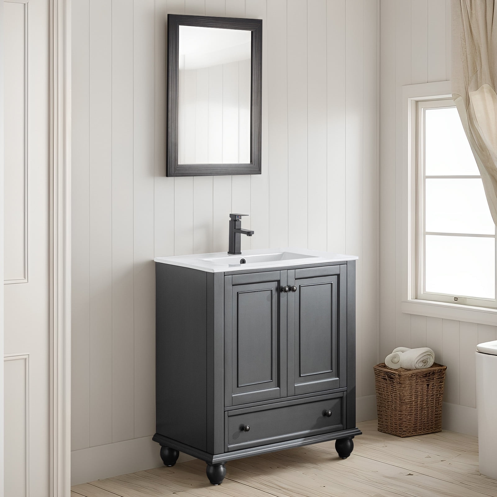 Eclife Retro Solid Wood 30" Bathroom Vanity Classic with