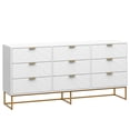 thumbnail image 1 of Eclife Wood 9-Drawers Dressers, Herringbone Texture Chest of Drawers TV Stand for Adult Bedroom, White, 1 of 8
