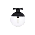 thumbnail image 1 of Eclipse 1 Light Black Flush Mount With Clear Glass, 1 of 3
