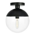 thumbnail image 1 of Eclipse 1 Light Black Flush Mount With Clear Glass, 1 of 5