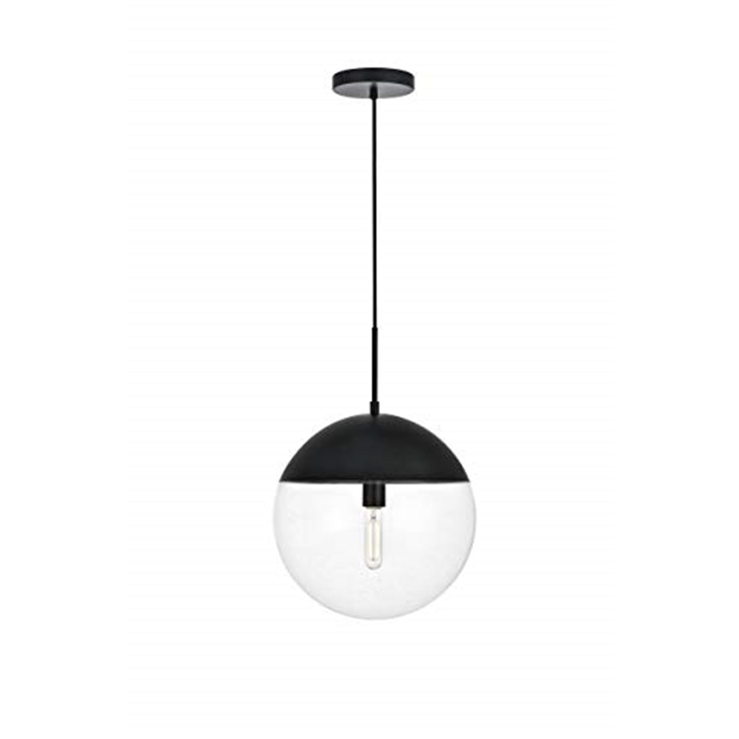 Eclipse Black Pendant Light with Clear Glass Shade