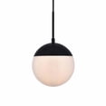 thumbnail image 1 of Eclipse 1 Light Black Pendant With Frosted White Glass, 1 of 7