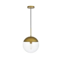 Eclipse 1 Light Brass Pendant With Clear Glass