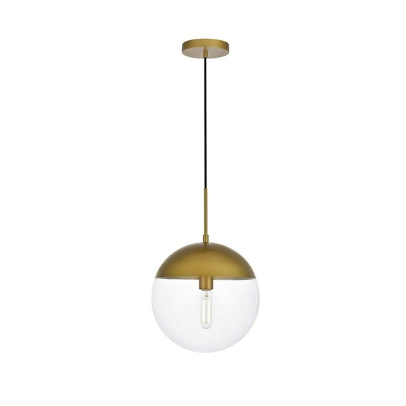 Eclipse 1 Light Brass Pendant With Clear Glass